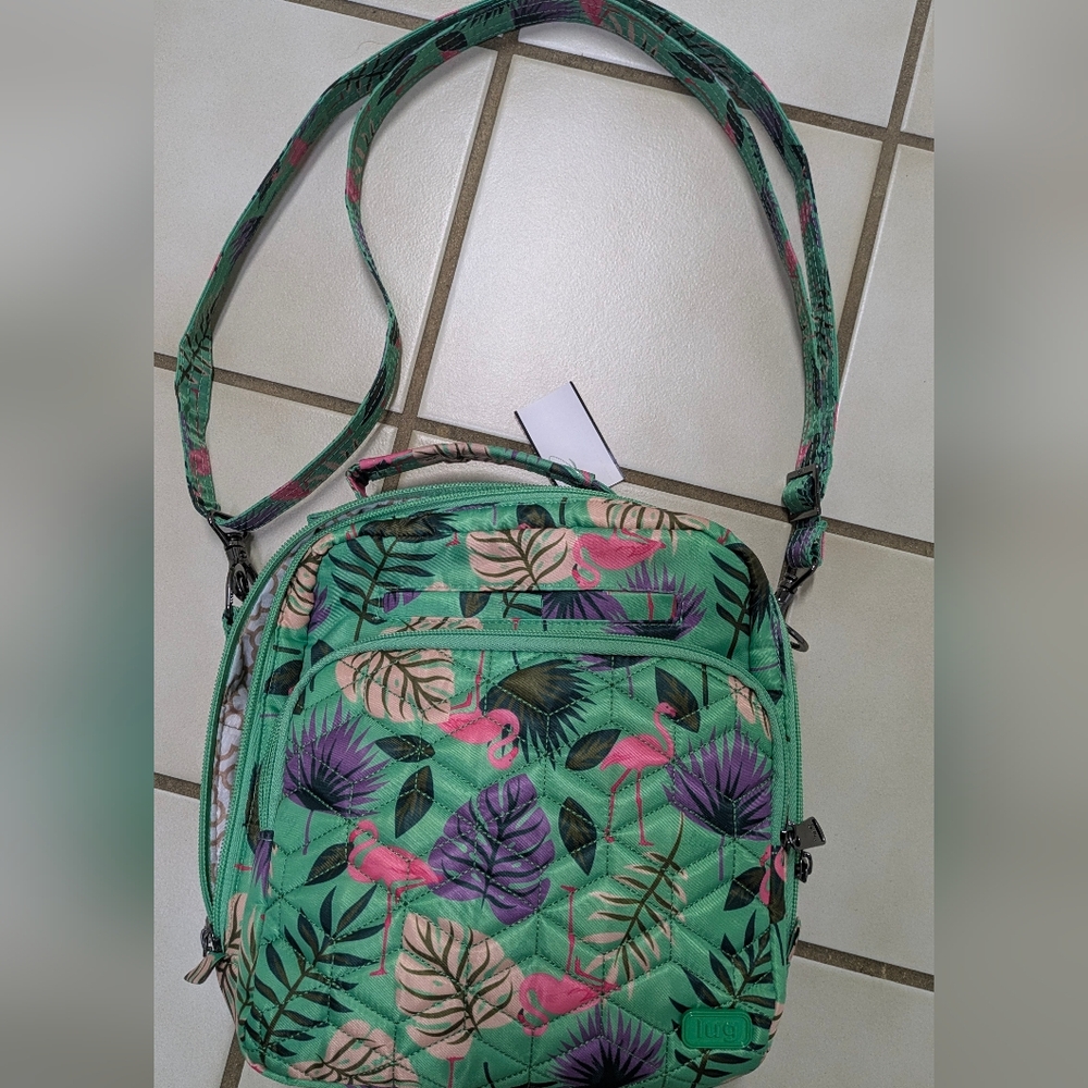 Lug Tropical Flamingo Anti Theft Green Backpack